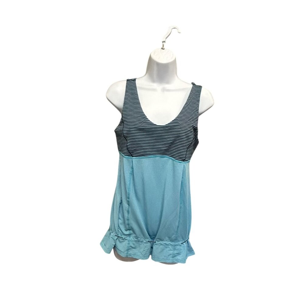 Lululemon Hustle & Bustle Tank Heathered Blue Moon Stripe Size M